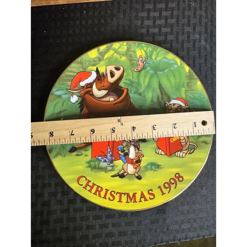 Vintage Disney Grolier “Jungle Bells” Christmas Plate 1998 Lion King Simba Timon